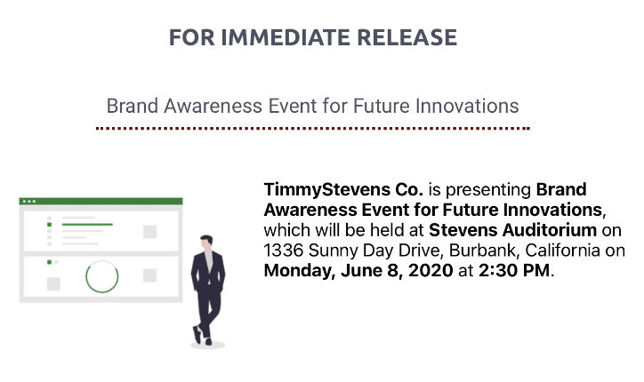 Screenshot of a press release blurb 