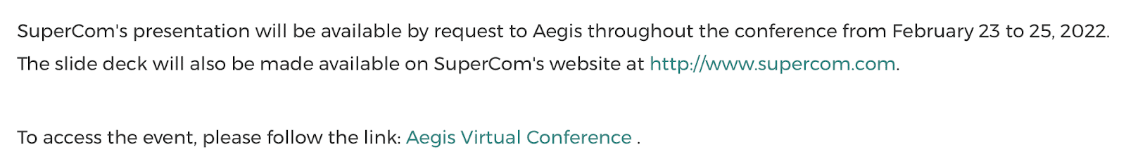 Screenshot of a press release CTA