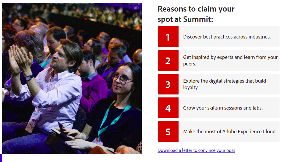 A conference’s website offers a free letter template