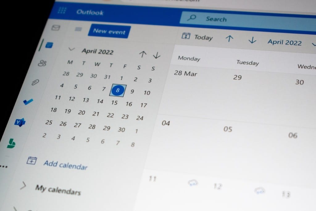 Outlook calendar