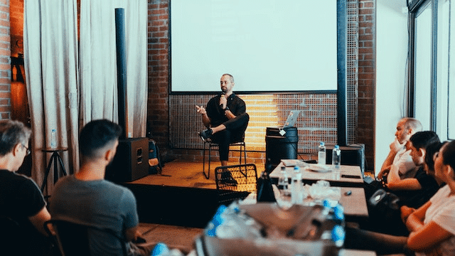 Speaker giving a presentation