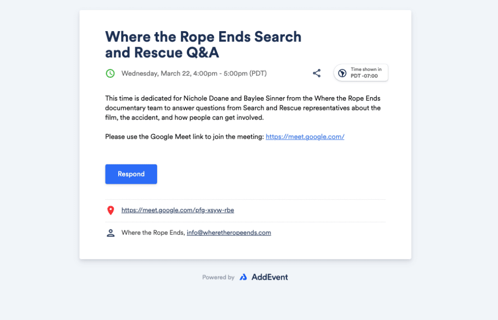 Where the Rope Ends Search & Rescue Event