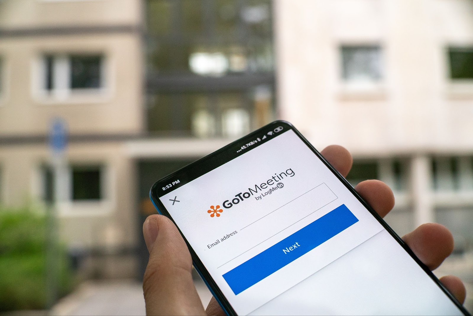 GoToMeeting on a phone