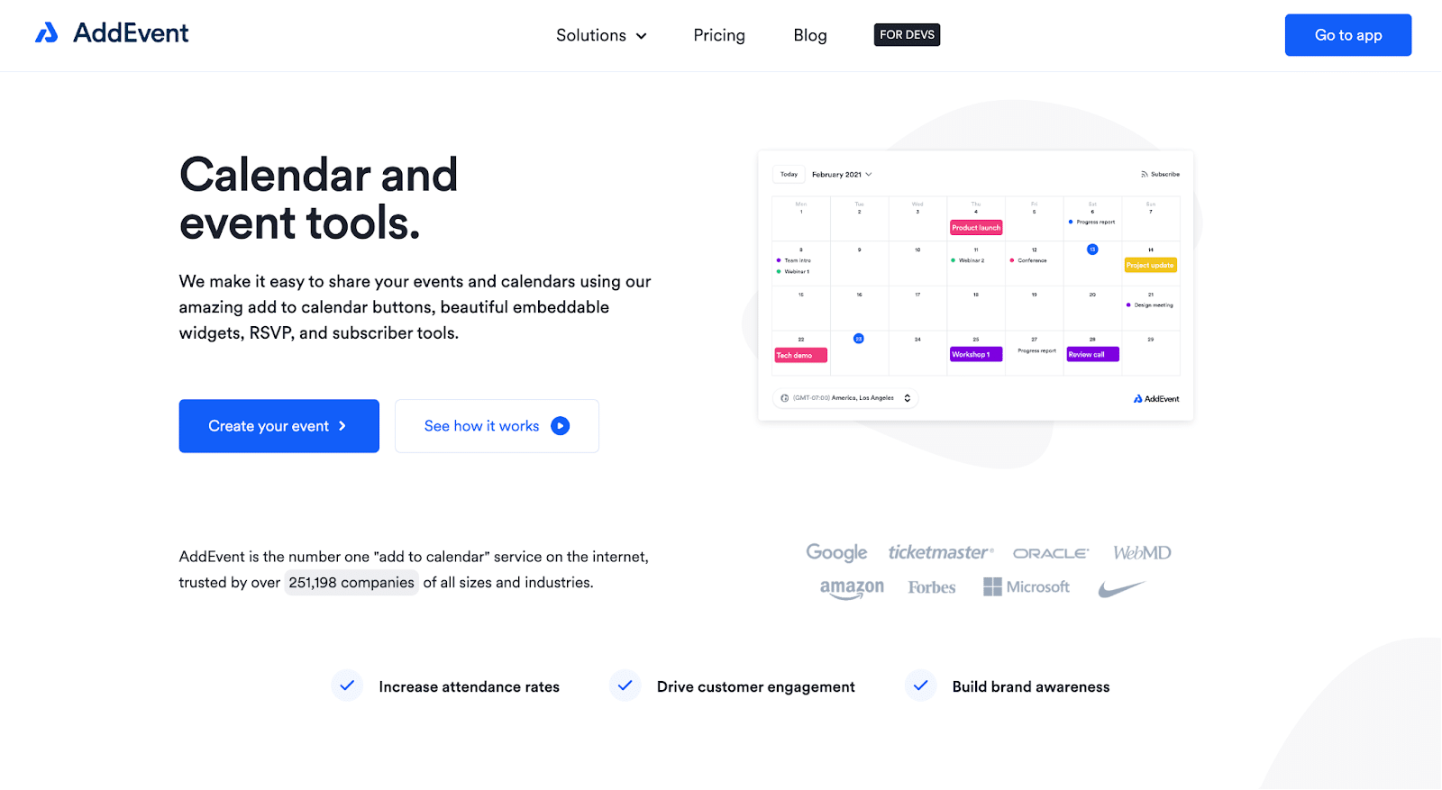 AddEvent homepage