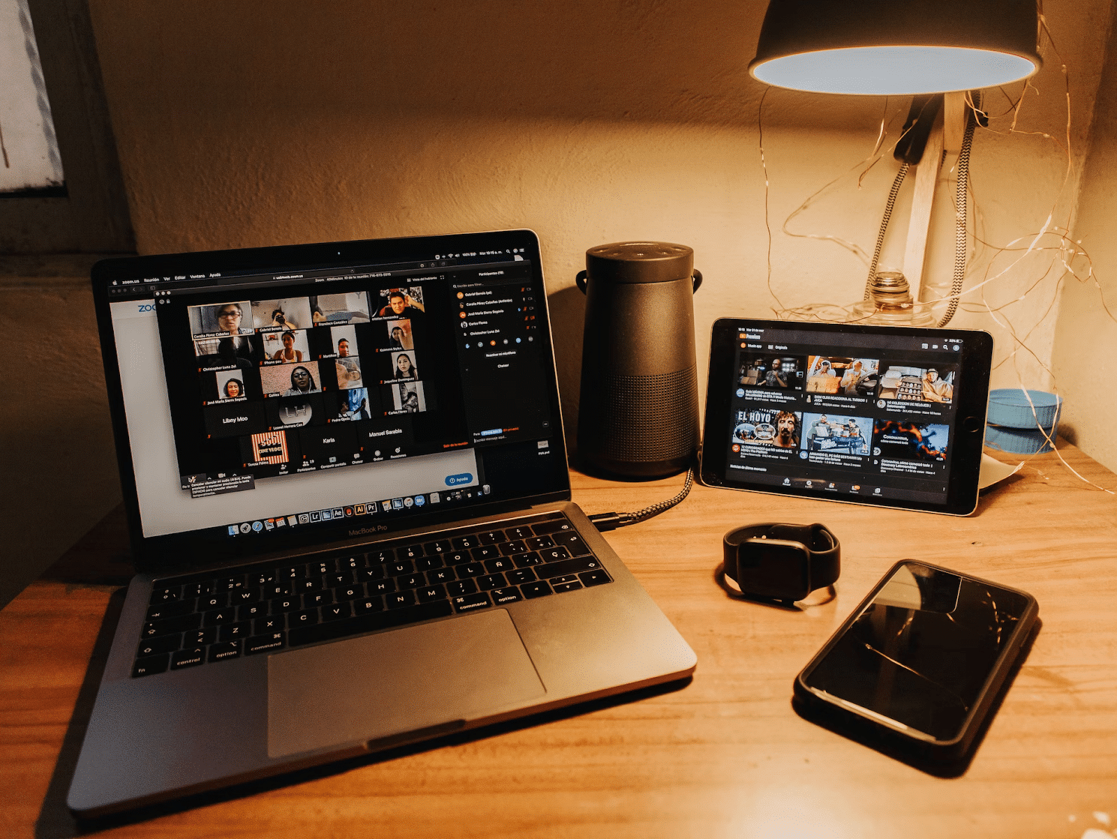 A webinar on a laptop