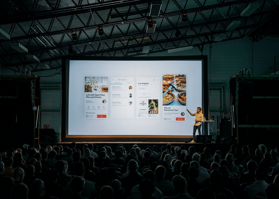 Speaker giving a presentation