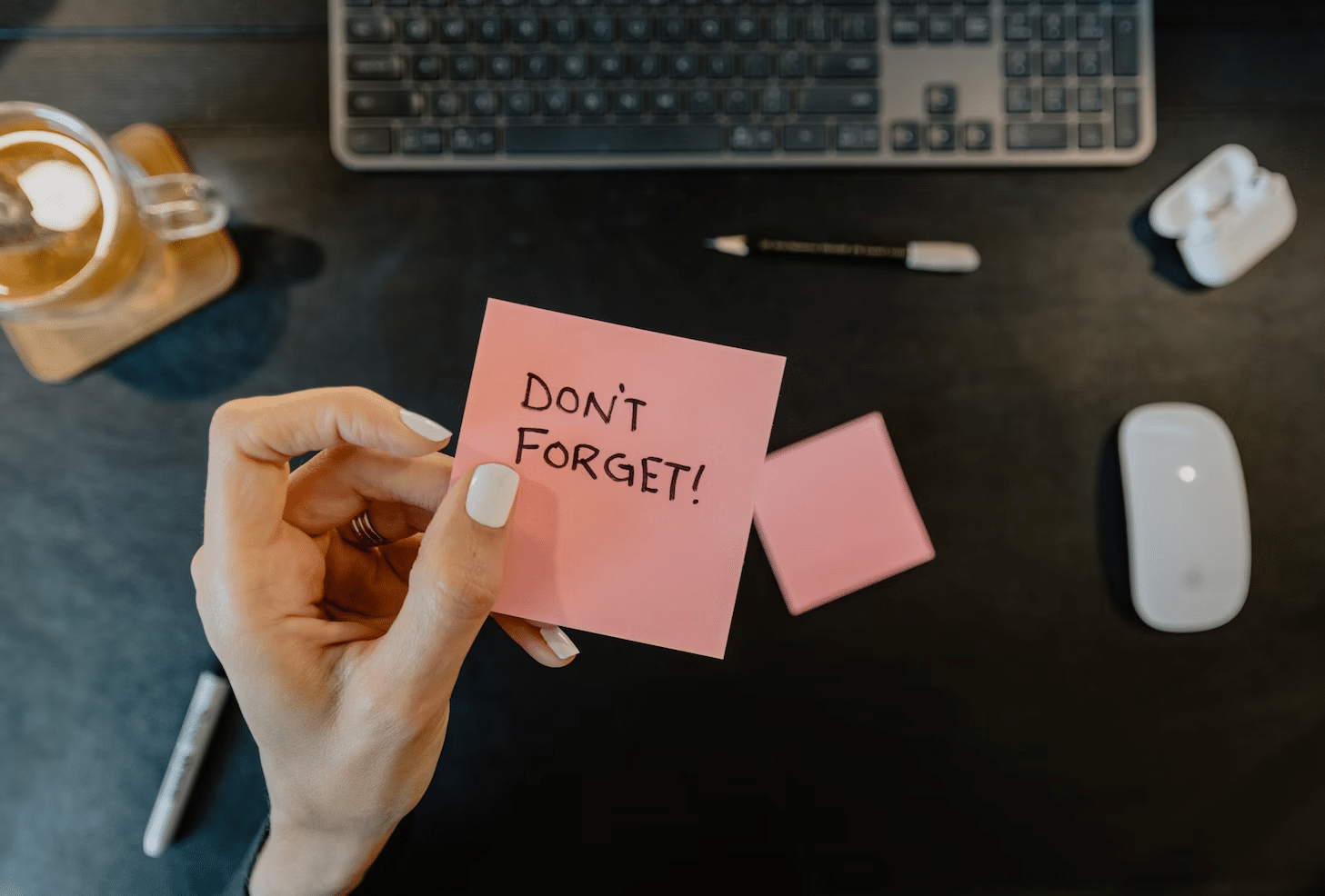 Don't forget on a post-it note