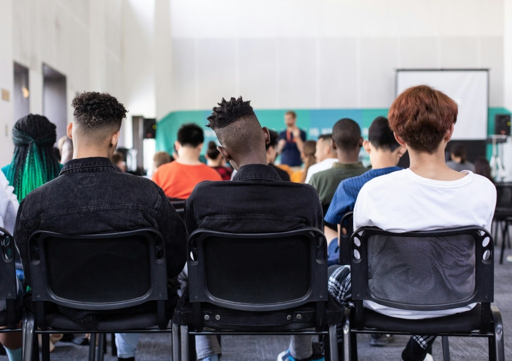 Kids in an assembly at school