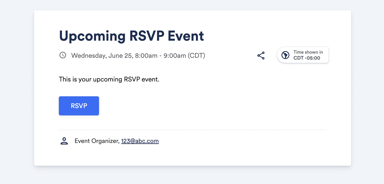 Event landing page in AddEvent
