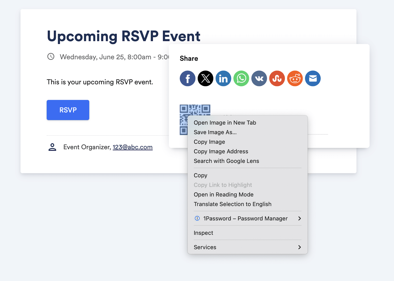 How to save a QR code on AddEvent